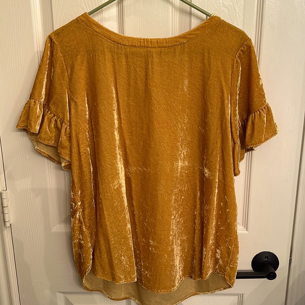Crush velvet short sleeve shirt
